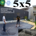 Capa para Piscina Super 5,0 x 5,0m PP/PE Cinza/Preto Cobertura Proteção +52m+52p+1b